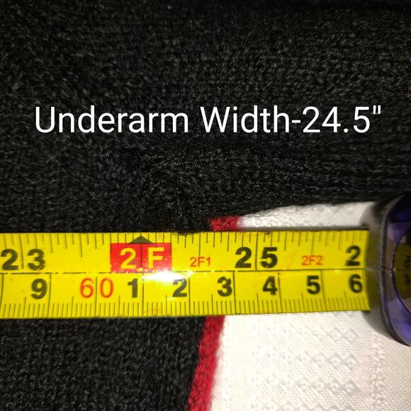 BeachLunchLounge Colorblock Cardigan Sweater Womens XL 16-18 Red Black Pockets - Picture 13 of 15